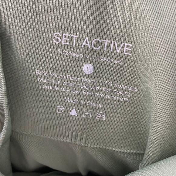 Set Active Light Green‎ Seamless Leggings High Rise Pistachio Green Size Large - Picture 9 of 9